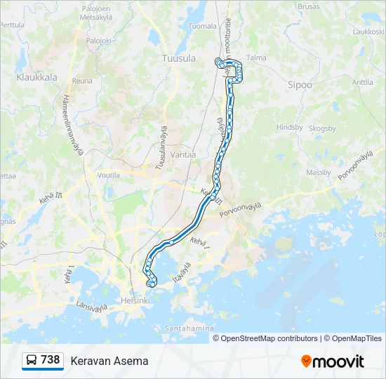 738 Bus Line Map