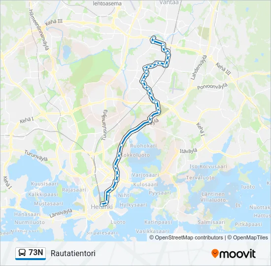 73N Bus Line Map