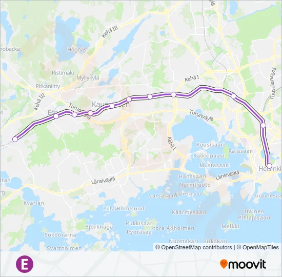 E Train Line Map