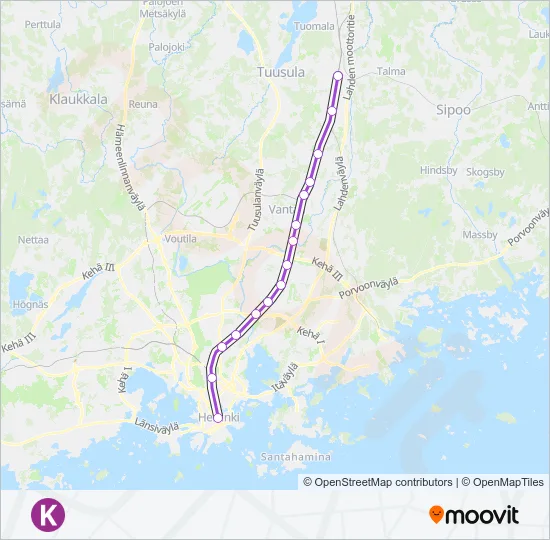 K Train Line Map