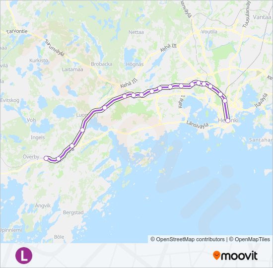 L juna -linjakartta