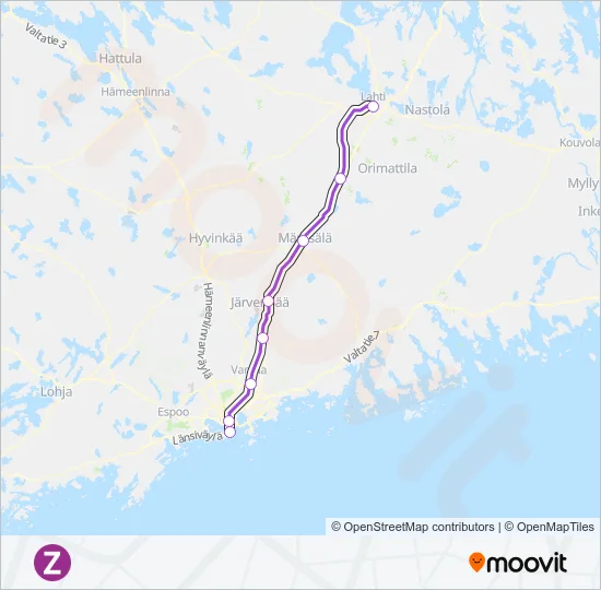 Z Train Line Map