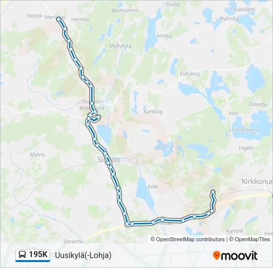 195K Bus Line Map