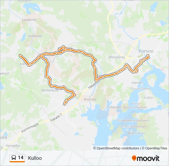 14 Bus Line Map