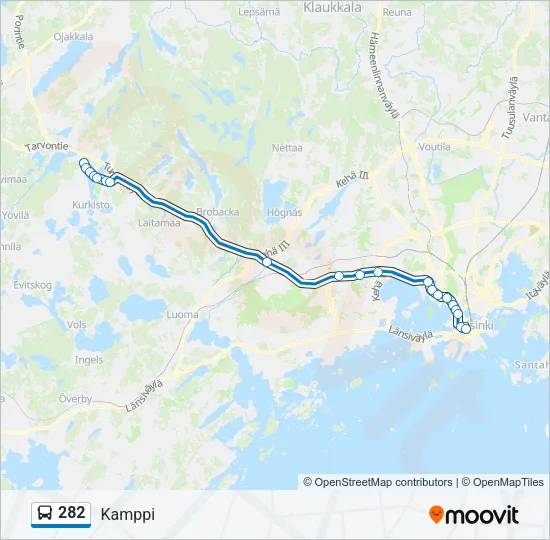 282 Bus Line Map