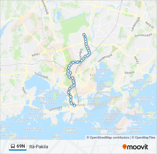 69N Bus Line Map