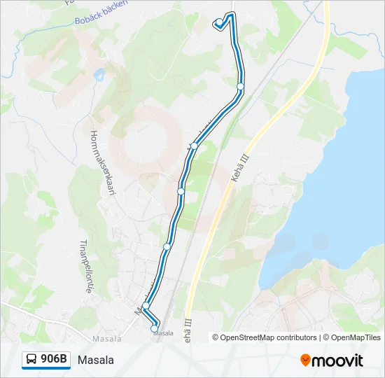 906B Bus Line Map