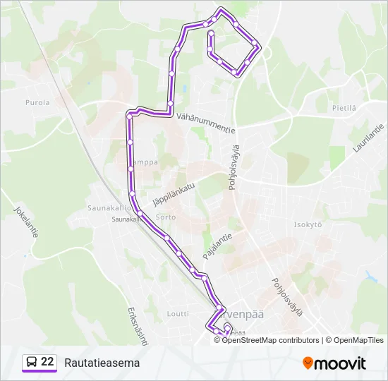 22 Bus Line Map