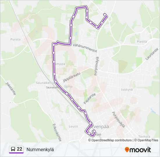 22 Bus Line Map