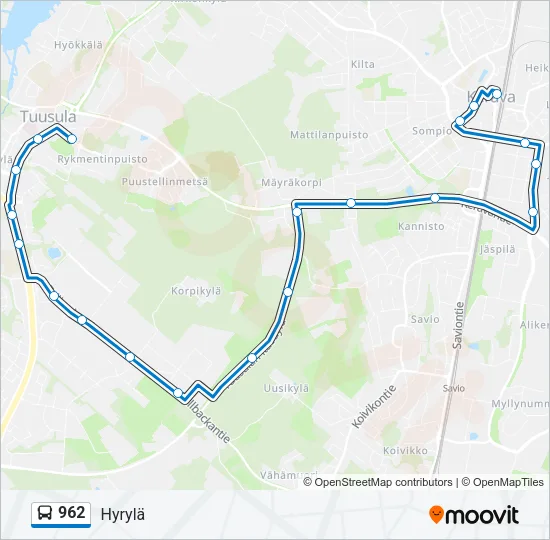 962 Bus Line Map