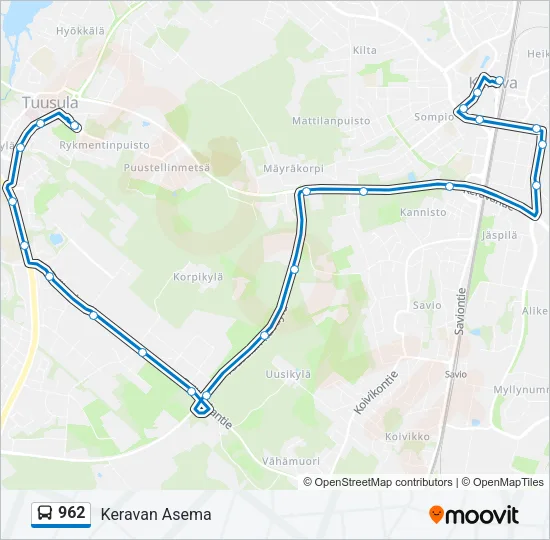962 Bus Line Map