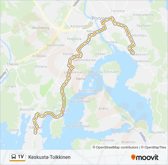 1V Bus Line Map