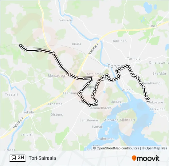 3H Bus Line Map