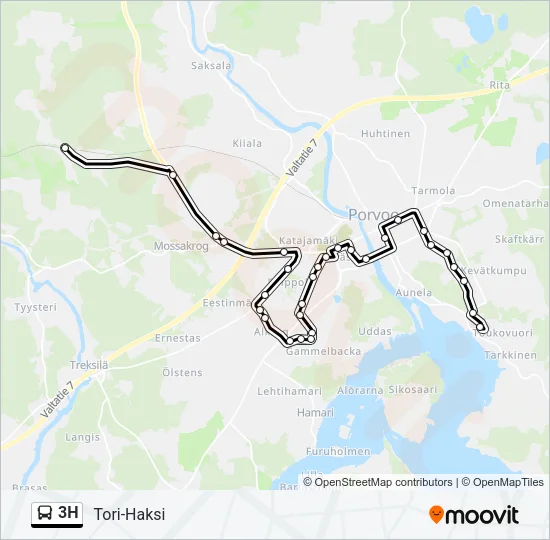 3H Bus Line Map