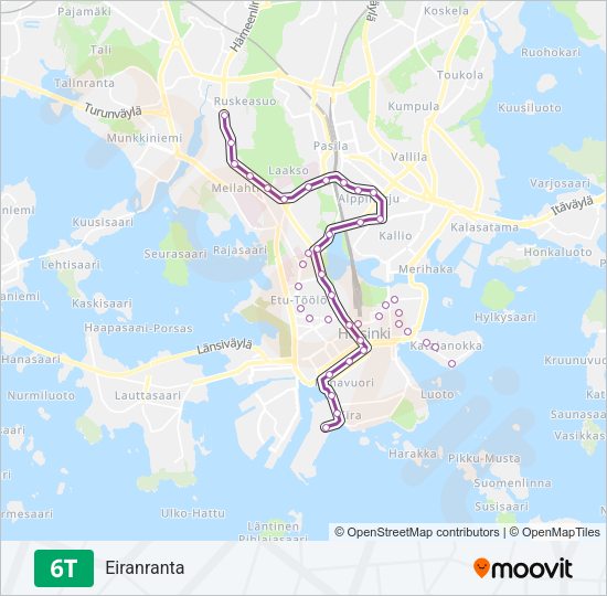 6T Tram Line Map