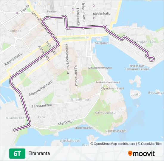 6T Tram Line Map