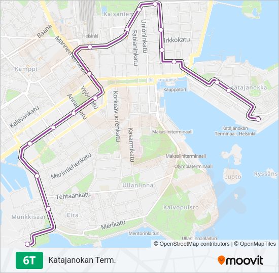 6T Tram Line Map