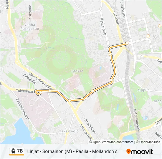7B Tram Line Map