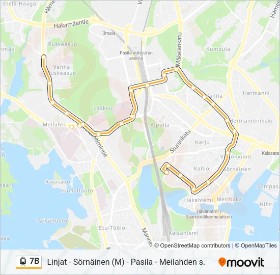 7B Tram Line Map