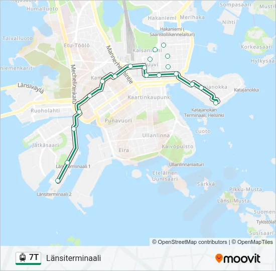 7T Tram Line Map