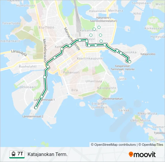 7T Tram Line Map