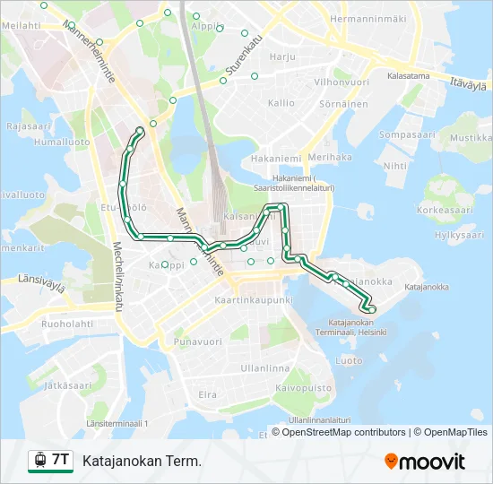 7T Tram Line Map