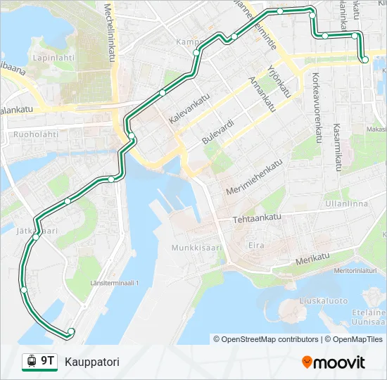 9T Tram Line Map