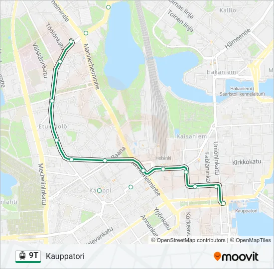 9T Tram Line Map