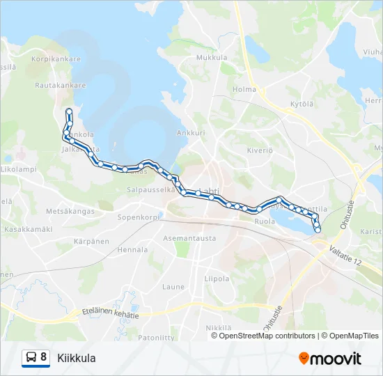 8 Bus Line Map