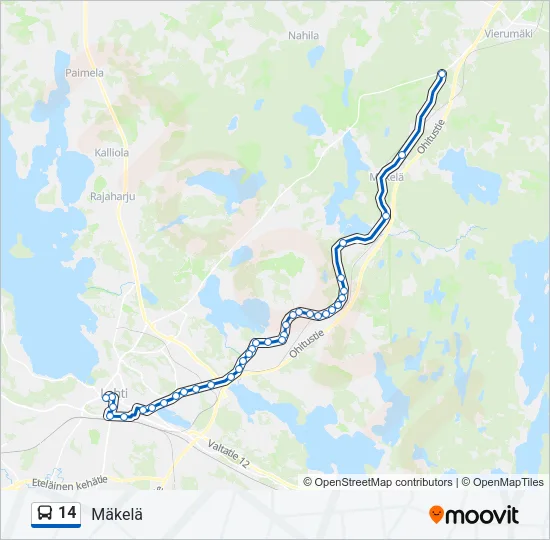 14 Bus Line Map