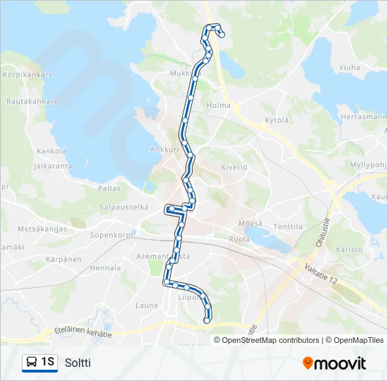 1S Bus Line Map