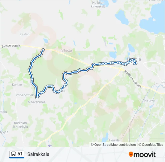 51 Bus Line Map