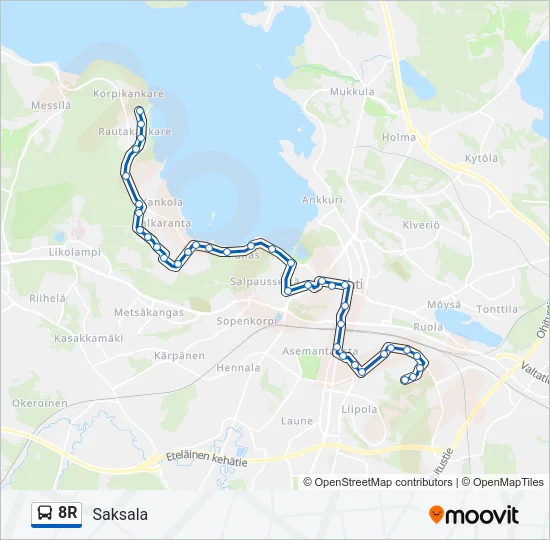 8R Bus Line Map