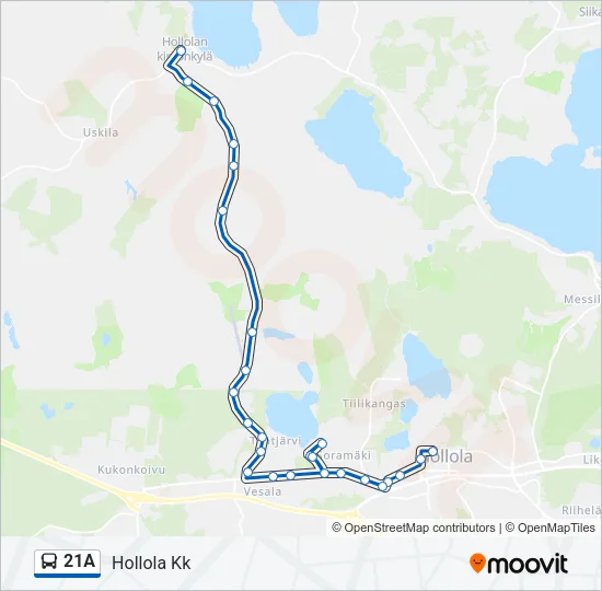 21A Bus Line Map