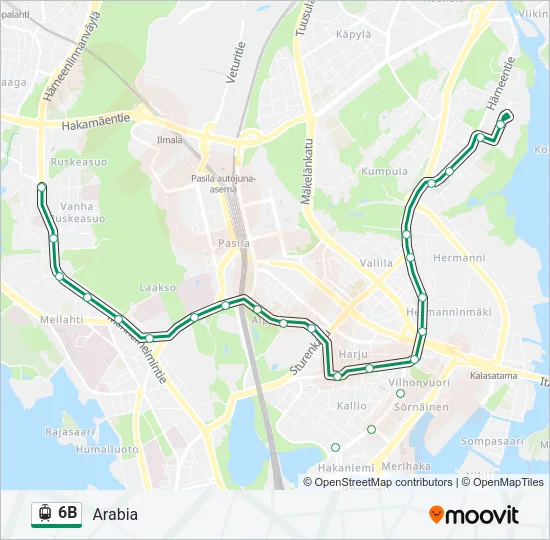 6B Tram Line Map