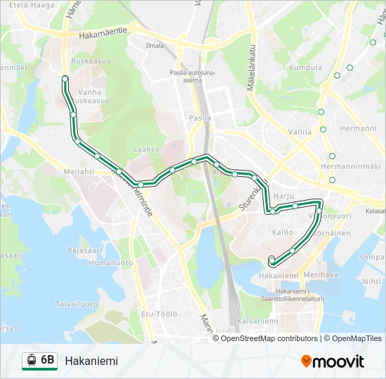 6B Tram Line Map