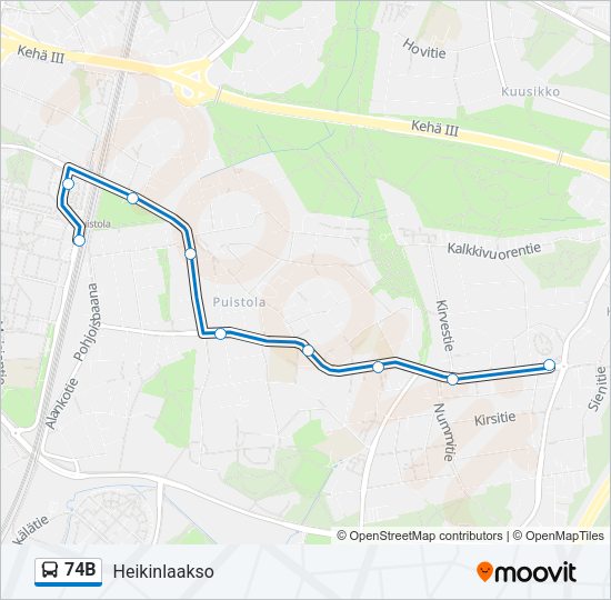 74B Bus Line Map