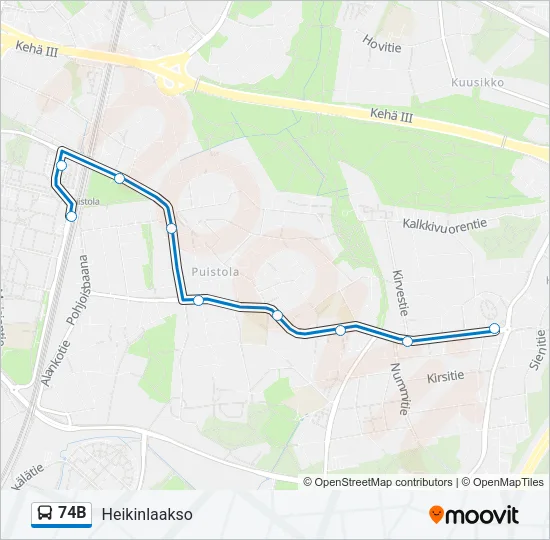74B Bus Line Map