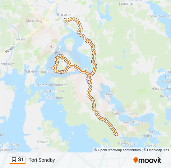 S1 Bus Line Map