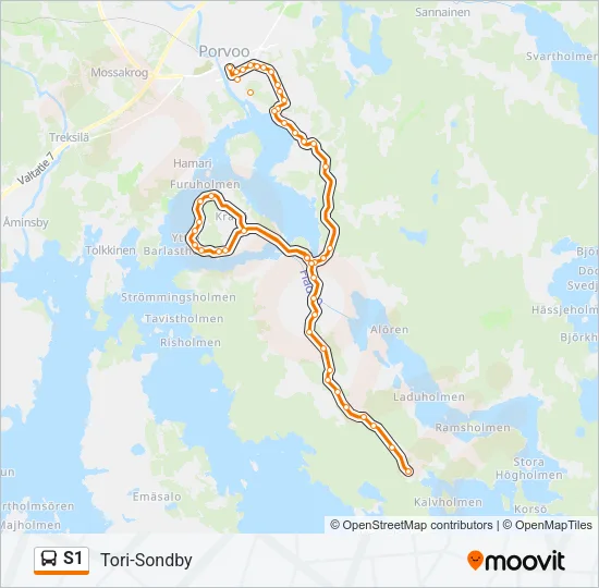 S1 Bus Line Map