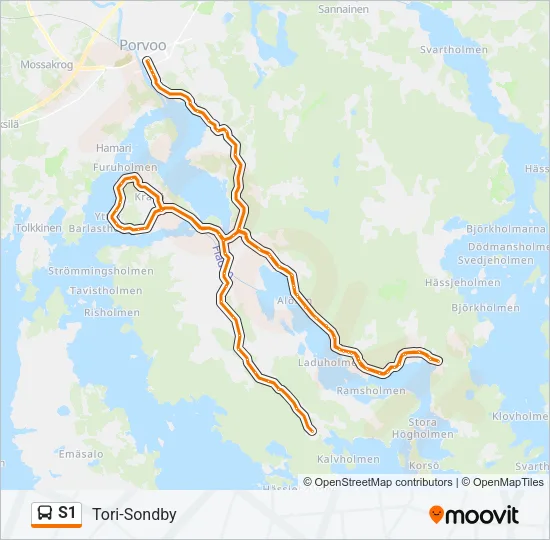 S1 Bus Line Map