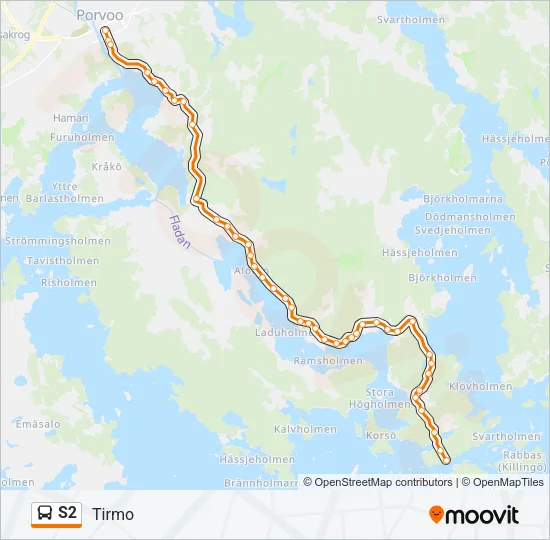 S2 Bus Line Map