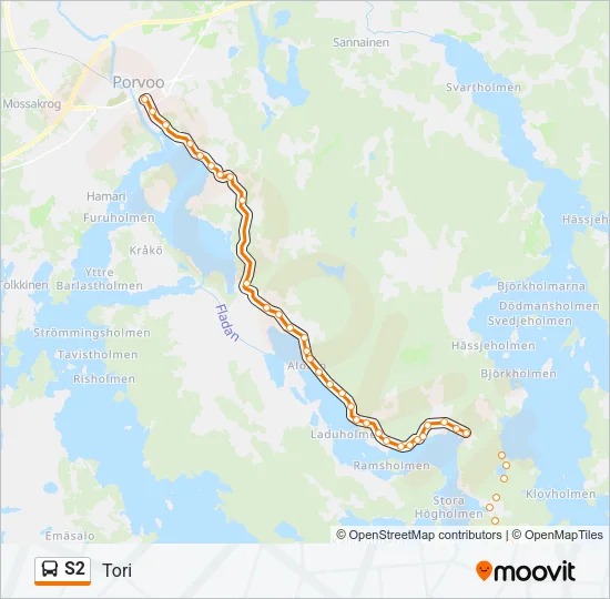S2 Bus Line Map