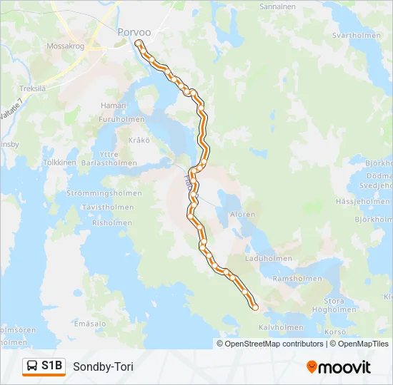 S1B Bus Line Map