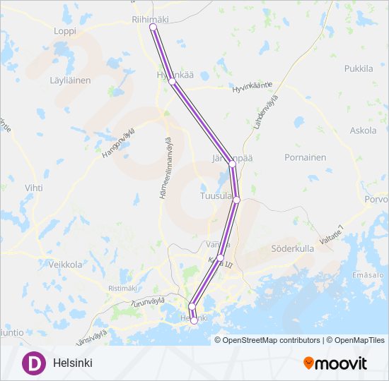 d Route: Schedules, Stops & Maps - Helsinki (Updated)