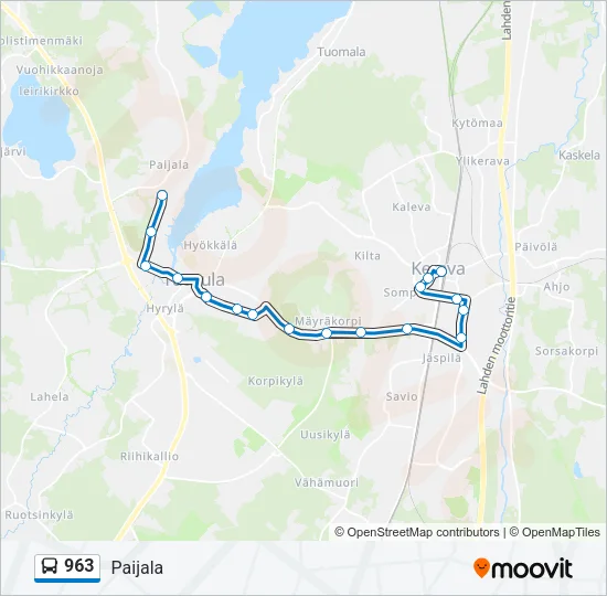 963 Bus Line Map