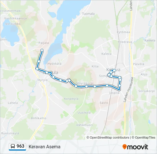 963 Bus Line Map