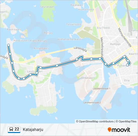 22 Bus Line Map