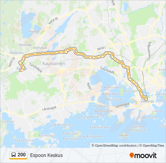 200 bus Line Map