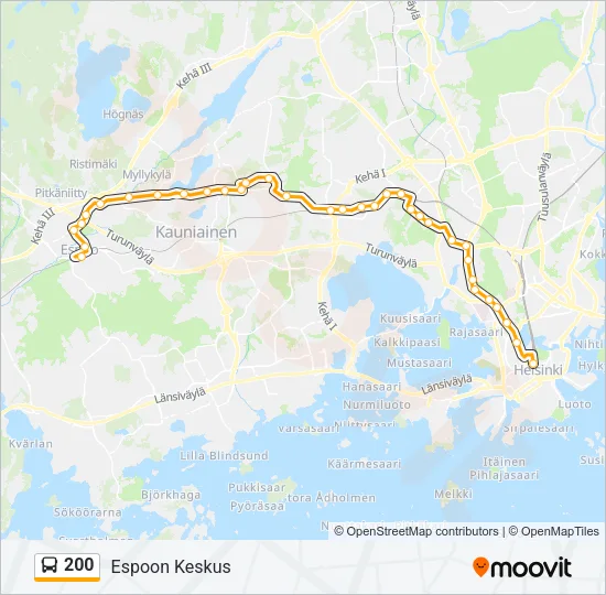 200 Bus Line Map